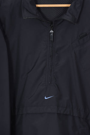 NIKE Centre Swoosh Black Back Pocket 1/4 Zip Jacket (XXL)