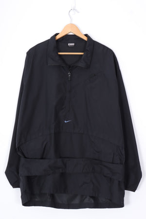 NIKE Centre Swoosh Black Back Pocket 1/4 Zip Jacket (XXL)