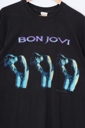 1995 Vintage BON JOVI Purple & Teal World Band Tee (L)