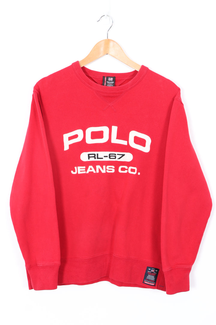 POLO by Ralph Lauren RL-67 Large Logo Red Sweatshirt (S-M)