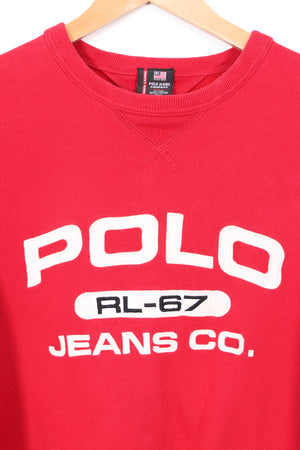 POLO by Ralph Lauren RL-67 Large Logo Red Sweatshirt (S-M)