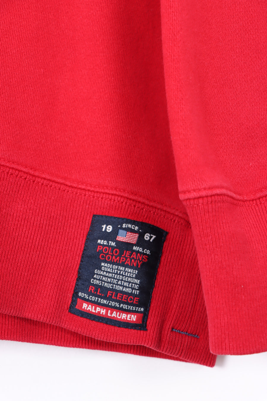 POLO by Ralph Lauren RL-67 Large Logo Red Sweatshirt (S-M)