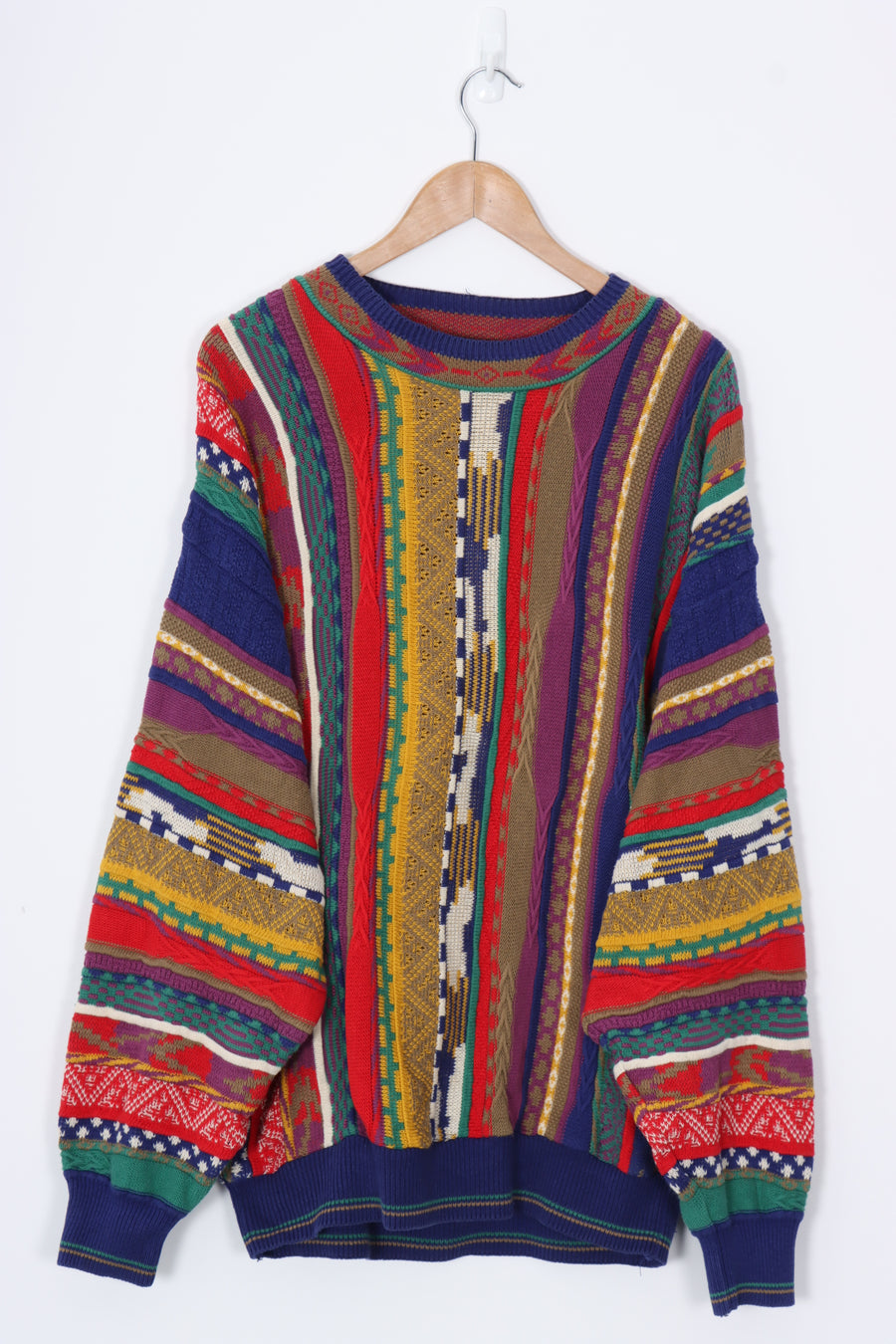 TOSANI Colourful Coogi Style 3D Sweater Knit (L-XL)