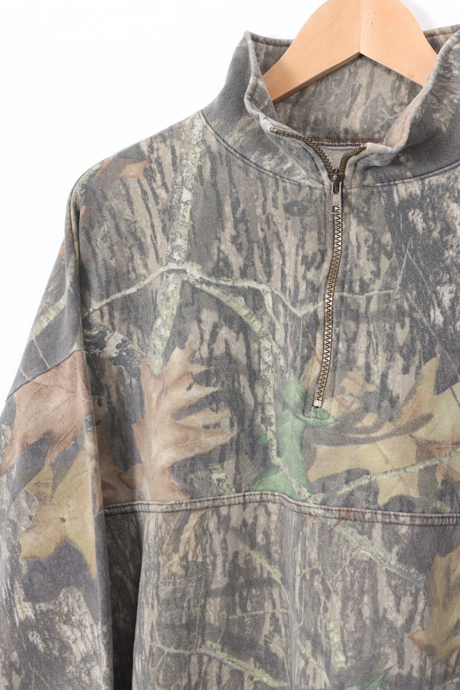 Camouflage Quarter Zip Sweatshirt Large Front Pocket Sweatshirt (XL)