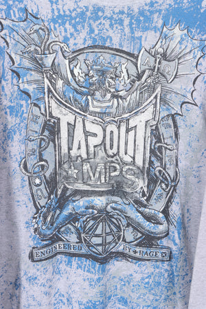 TAPOUT 'Engineered by Rage' Metallic Spell Out Long Sleeve Tee (XL)