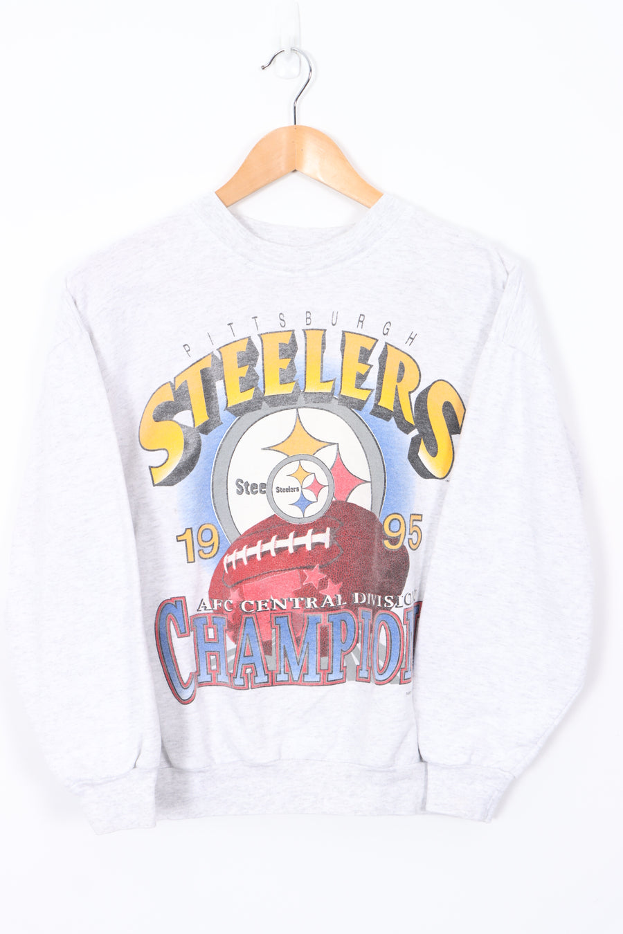 1995 Pittsburgh Steelers AFC Champions Football Grey Sweatshirt (S)