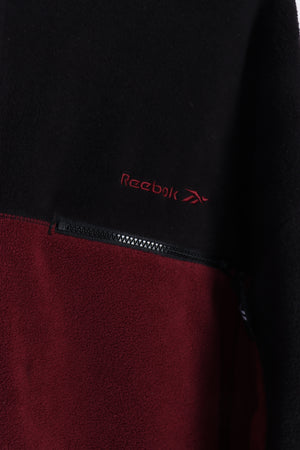 REEBOK Burgundy & Black 1/4 Zip Fleece Jumper (4XL)