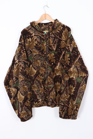 Camouflage Pattern Full Zip Hooded Fleece (XXL)