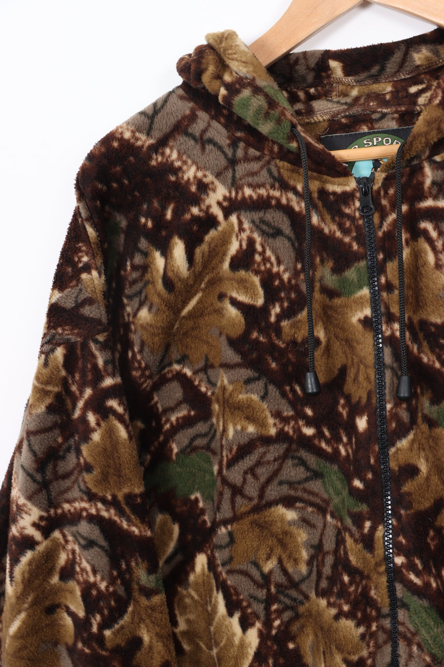 Camouflage Pattern Full Zip Hooded Fleece (XXL)