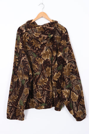 Camouflage Pattern Full Zip Hooded Fleece (XXL)