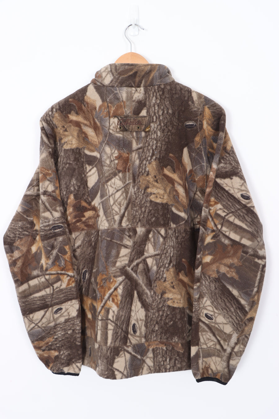 CABELA'S Camo Pattern Quarter Zip Front Pockets Fleece (M)