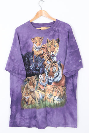 THE MOUNTAIN Streak of Tigers Purple Tie Dyed T-Shirt (XXL)