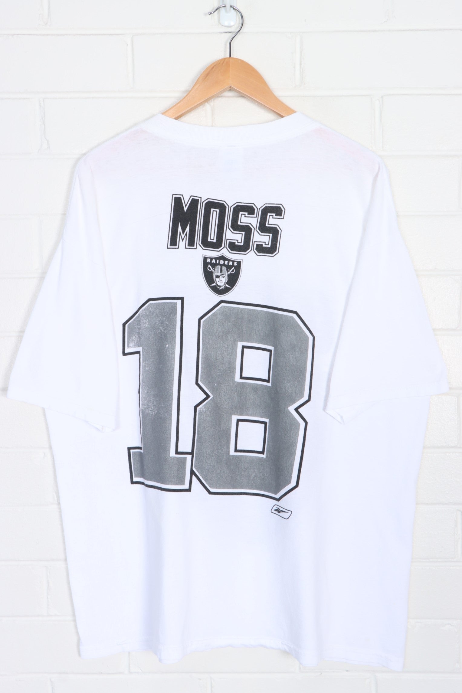 Raiders football jersey NFL shirt Randy Moss 18 Reebok size XL