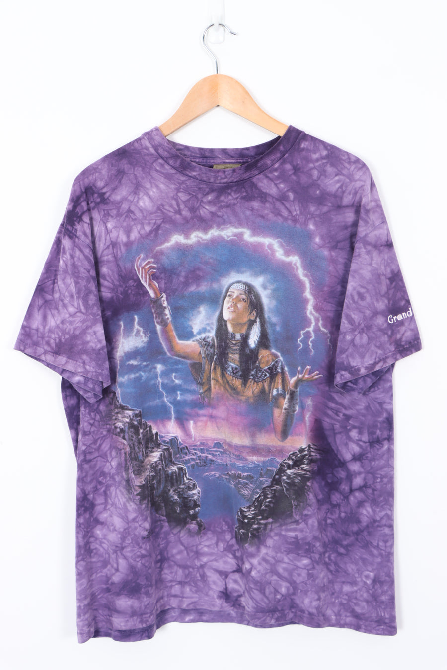 1999 THE MOUNTAIN Native American Lighting  Purple Tie-Dye Tee (L)