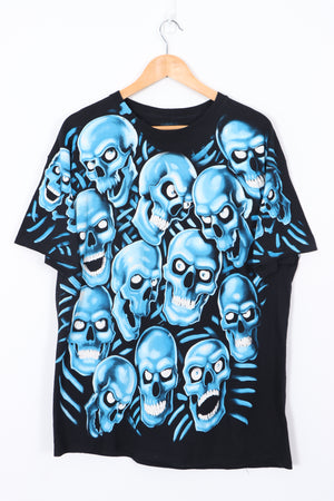 LIQUID BLUE Blue Skull Pile T-Shirt (L-XL)