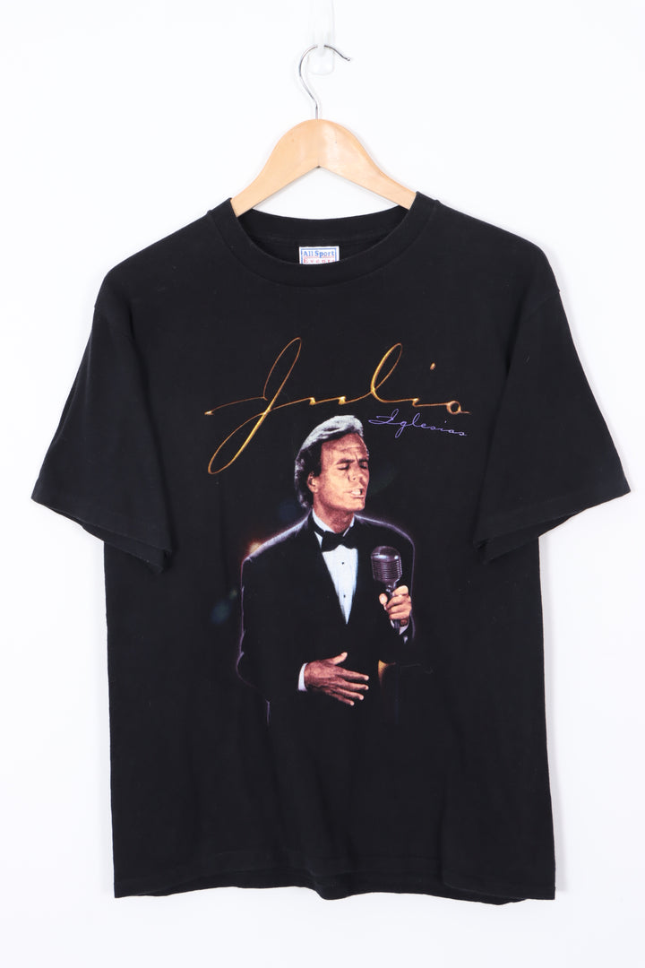 1999 Julio Iglesias Promo Music Black Single Stitch T-Shirt (M)