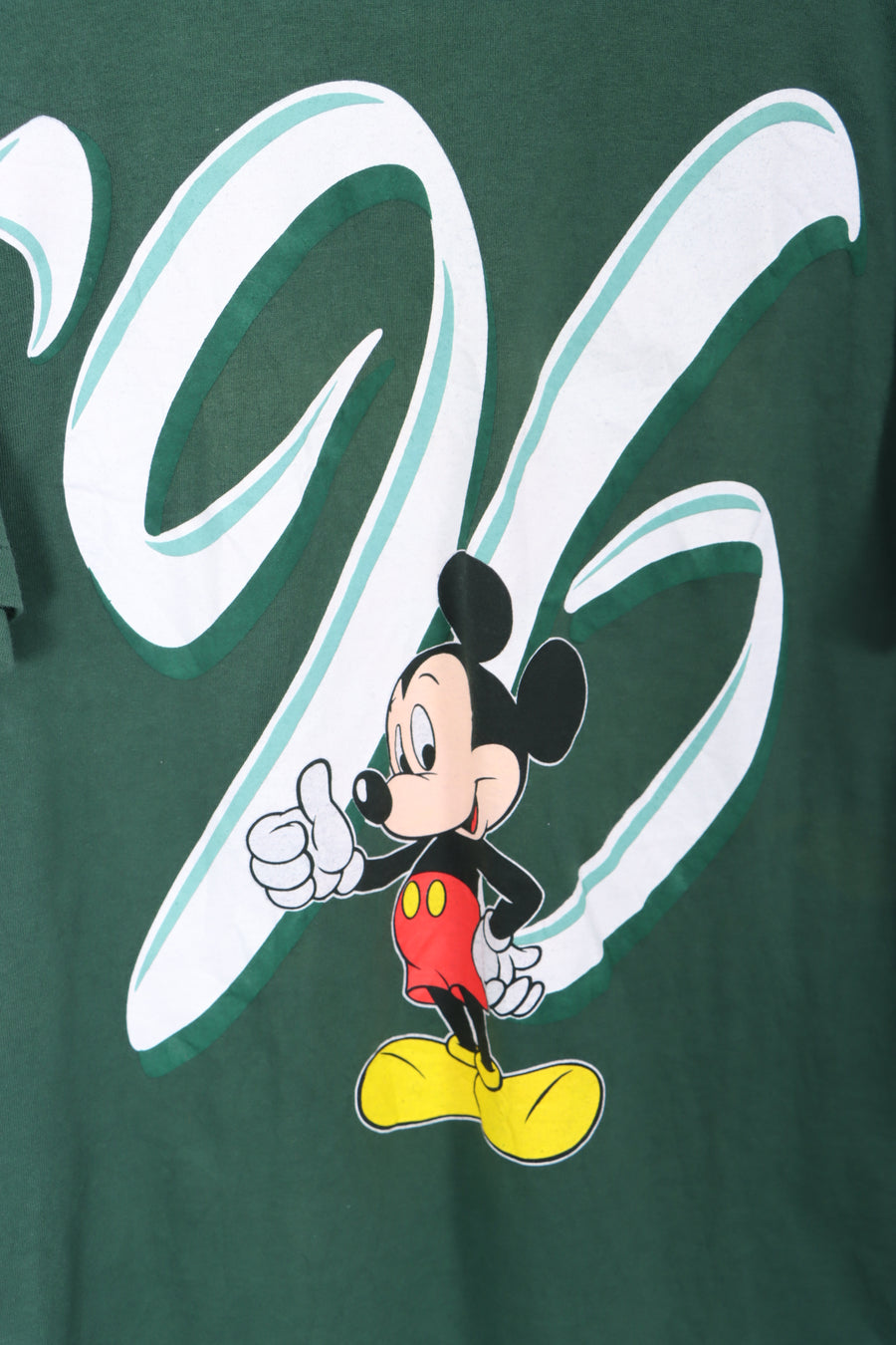 1996 DISNEY DESIGNS Mickey Mouse USA Made Green T-Shirt (M-L)