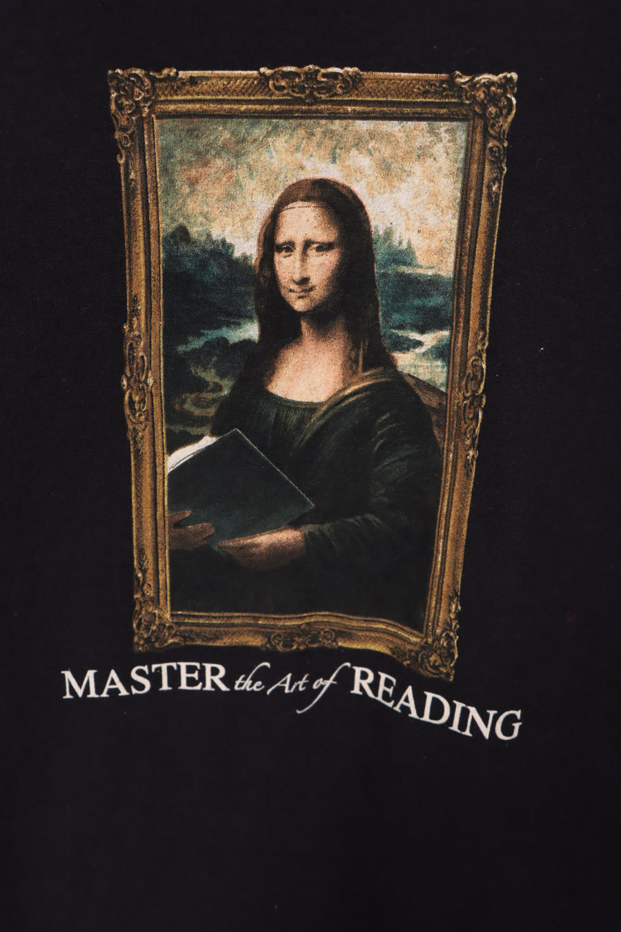 Mona Lisa 'Master the Art of Reading' Black T-Shirt (L-XL)