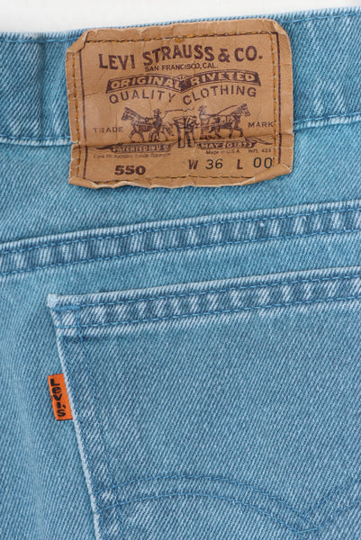 Vintage LEVI'S 550 Blue Denim Orange Tab Jorts Shorts USA Made (36 ...