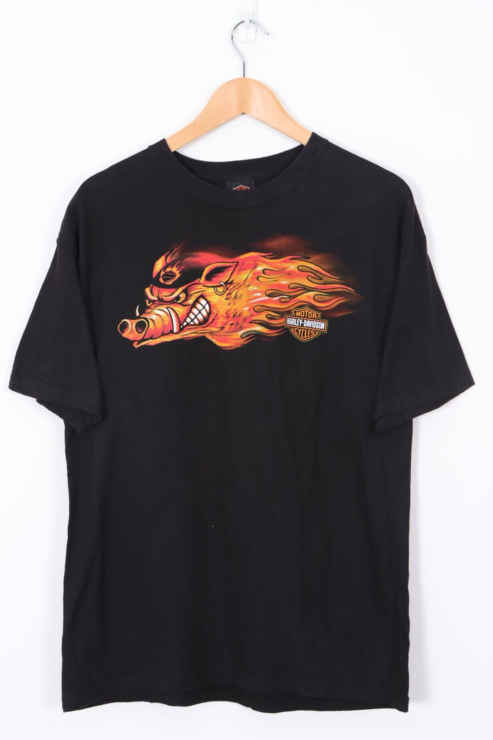 HARLEY DAVIDSON Flaming Hog Orem Utah USA Made Tee (L)