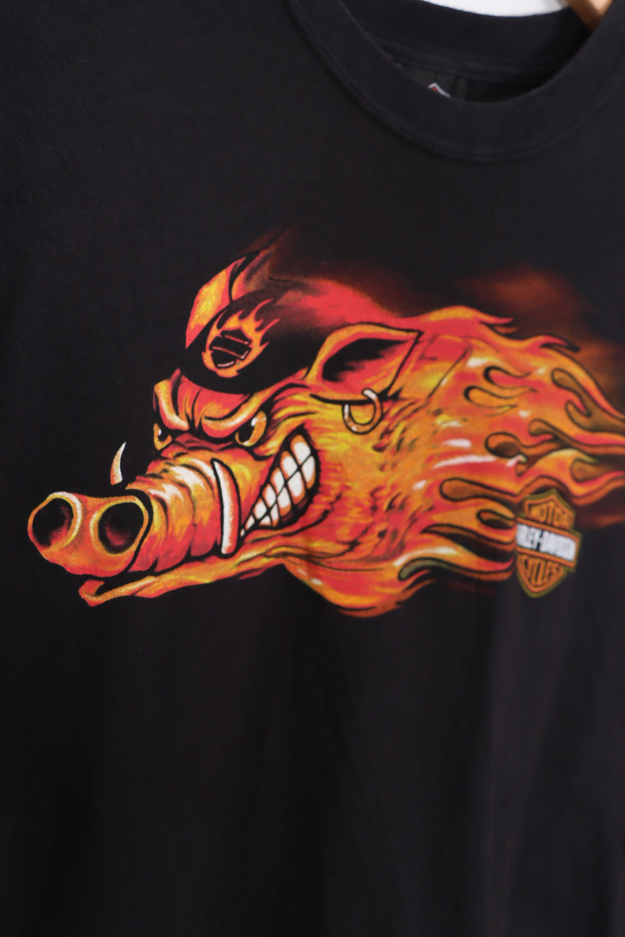 HARLEY DAVIDSON Flaming Hog Orem Utah USA Made Tee (L)