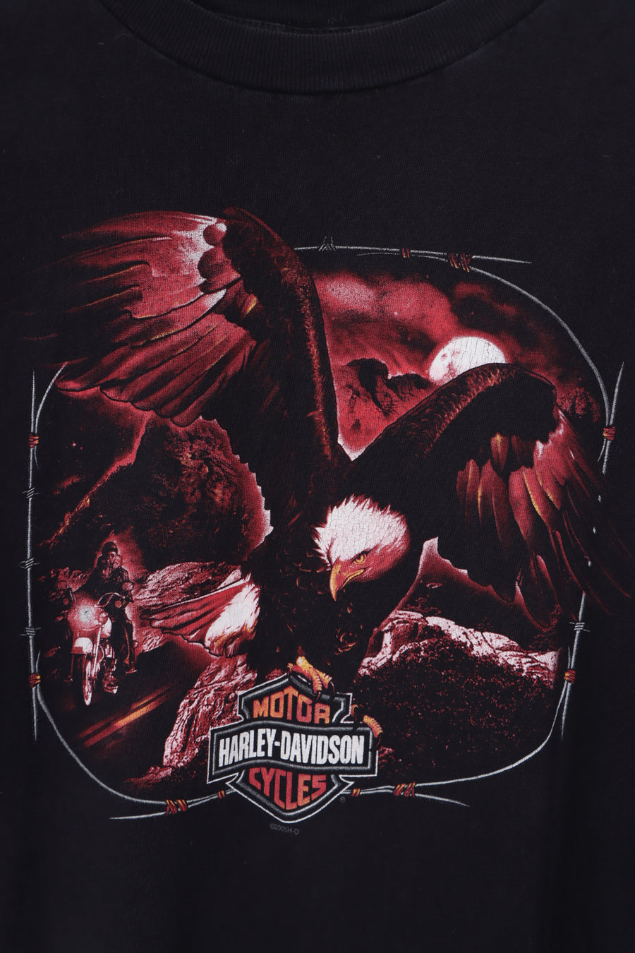 HARLEY DAVIDSON Red River Flying Eagle Design T-Shirt (L-XL)