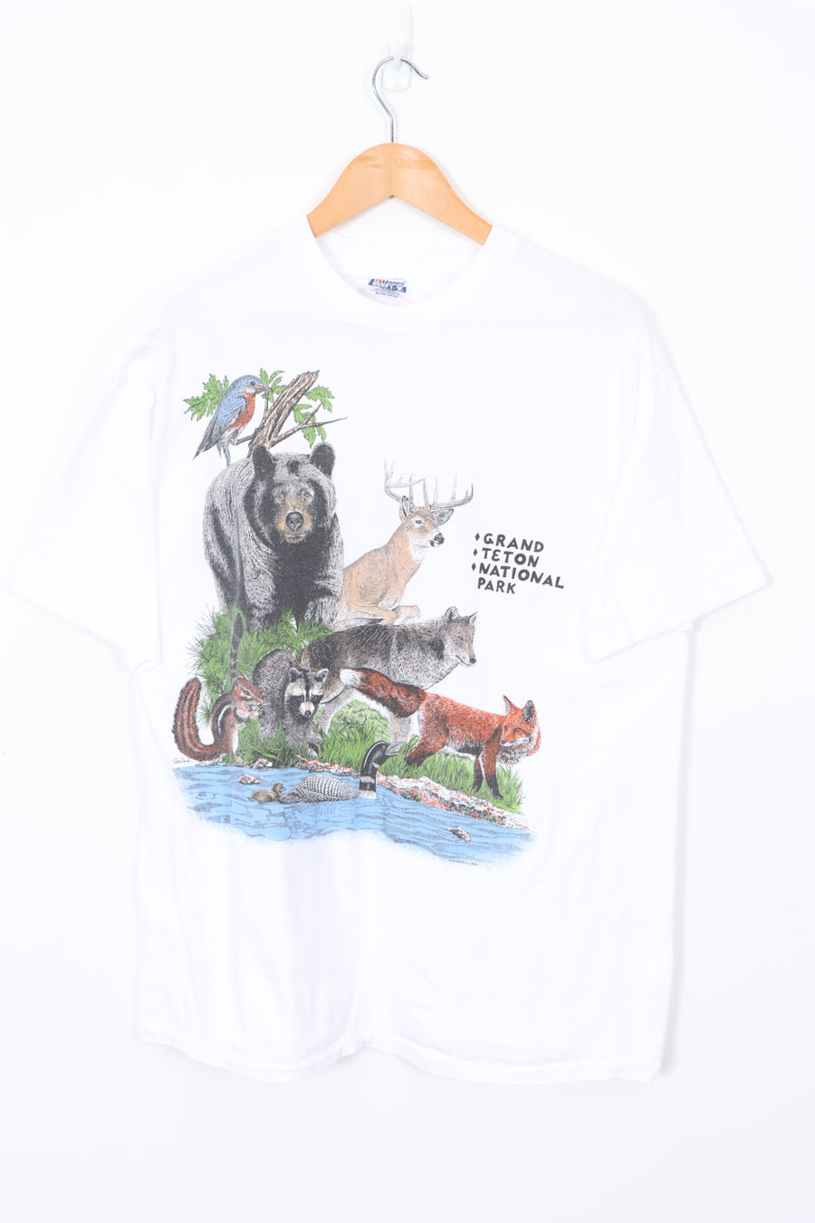 1989 Grand Teton National Park USA Made Animal Habitat T-Shirt (L)