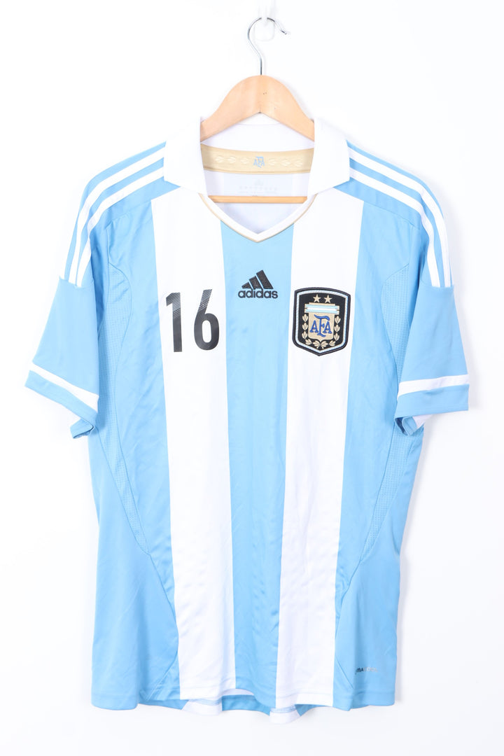 Argentina 2011-2013 Kun Aguero #16 ADIDAS Soccer Jersey (M)