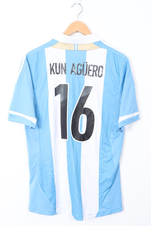 Argentina 2011-2013 Kun Aguero #16 ADIDAS Soccer Jersey (M)