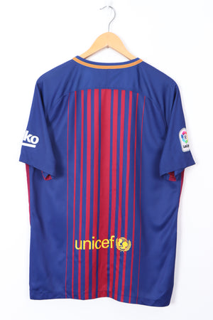 Barcelona 2017/2018 NIKE Home Soccer Jersey (L)