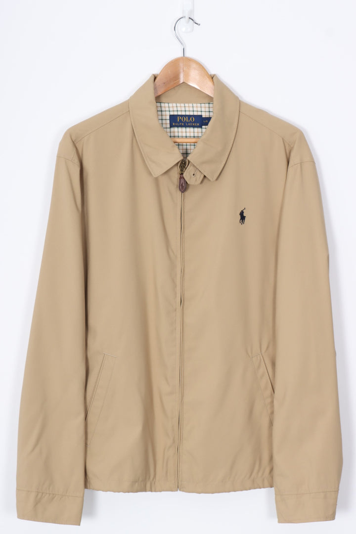 RALPH LAUREN POLO Beige Bi-Swing Harrington Jacket (L-XL)