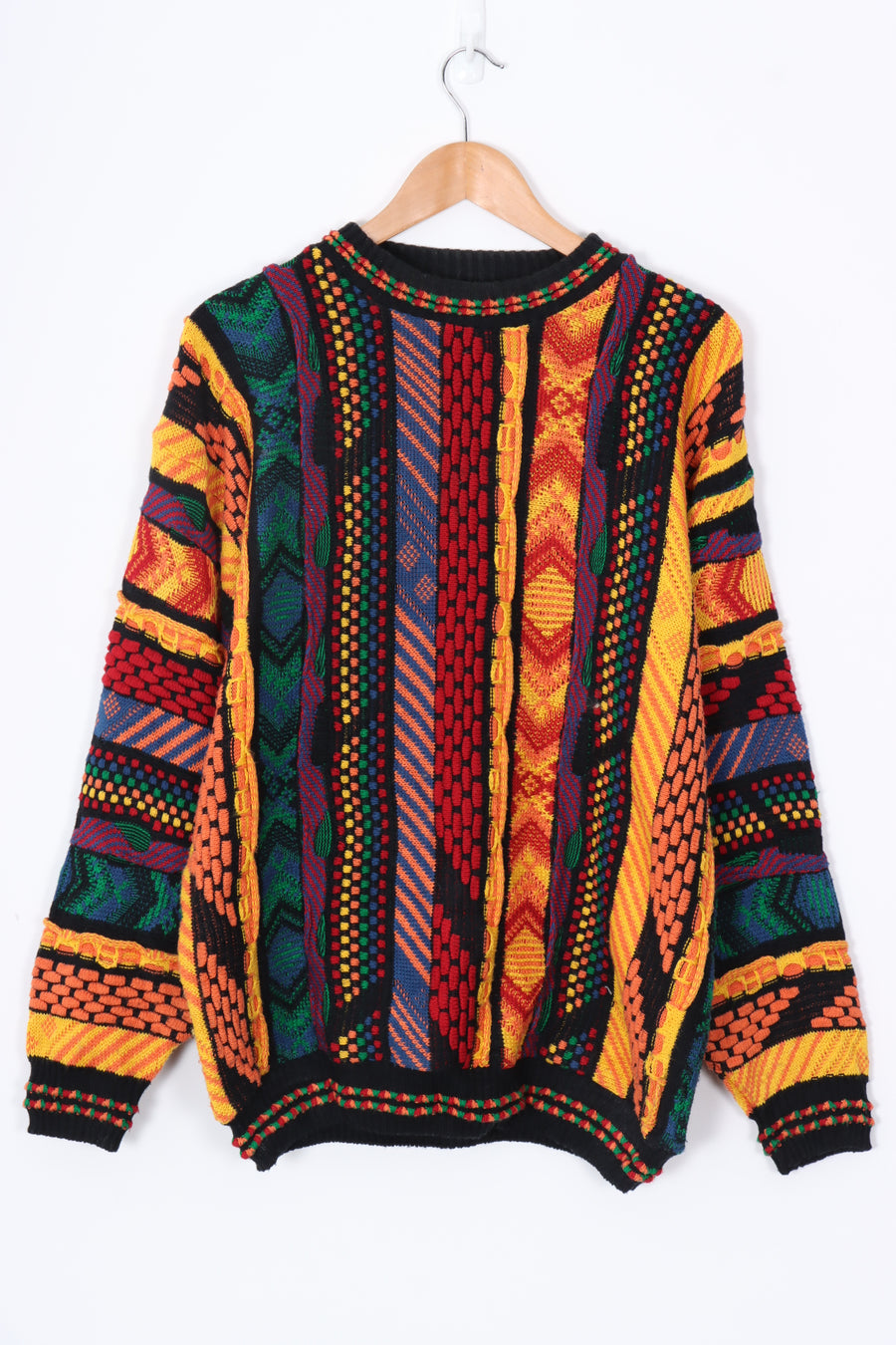 PROTEGE COLLECTION Black & Bright Colour Coogi Style 3D Knit (XL)