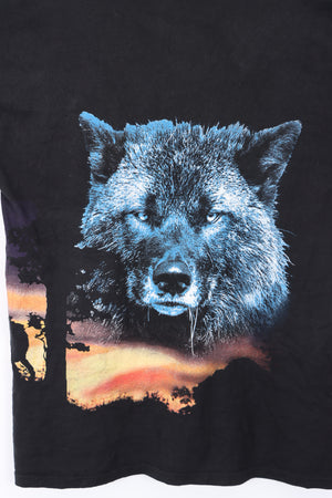 Cry of The Wild 90s Wolf Front Back Nature T-Shirt (L)