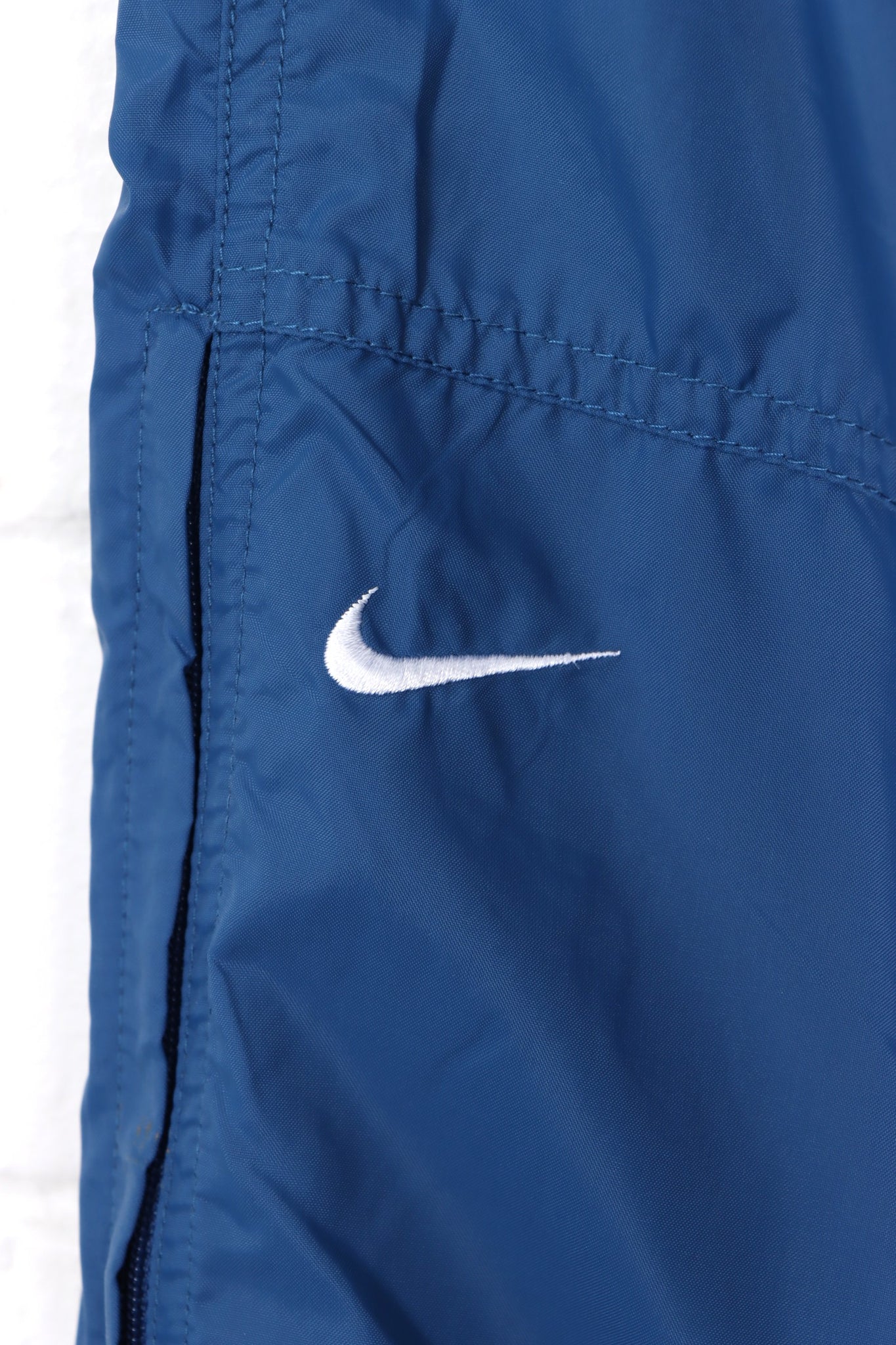 Vintage 1990s Nike Navy Blue Lined Nylon Track Pants