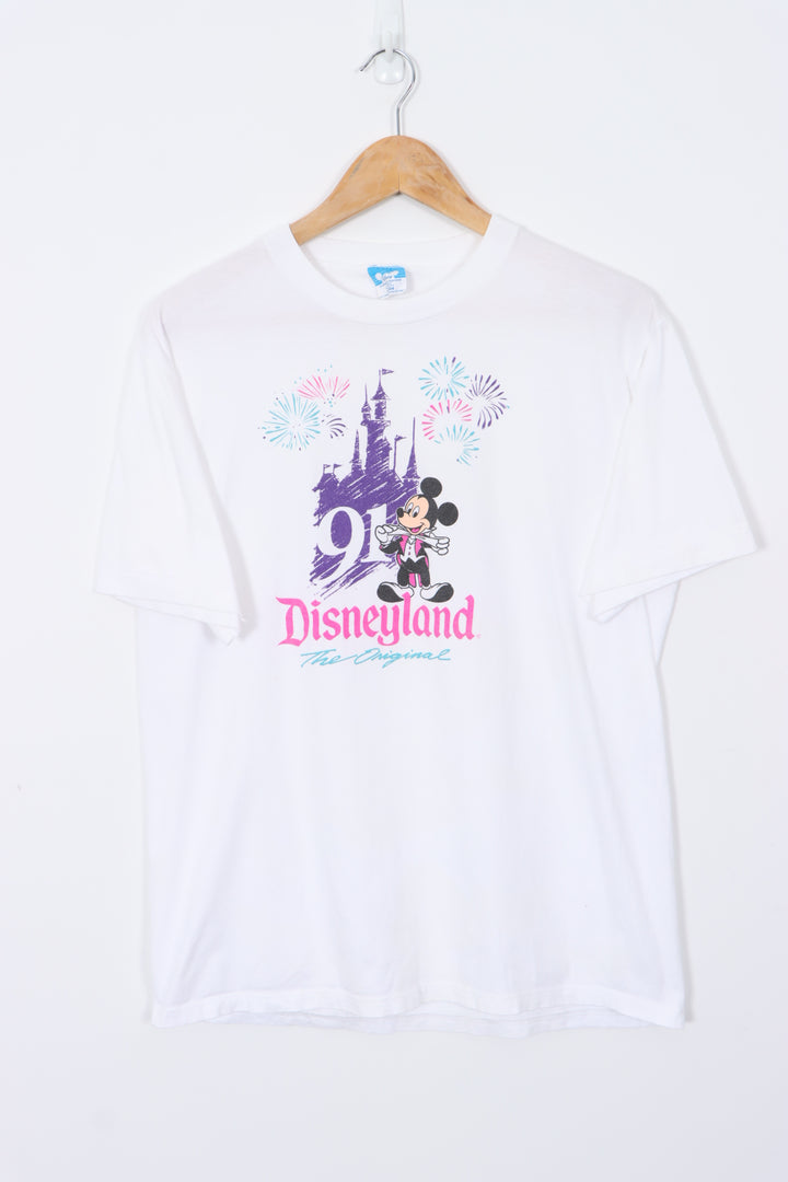 1991 Mickey Mouse at Disneyland USA Made DISNEY Cartoon Tee (M)