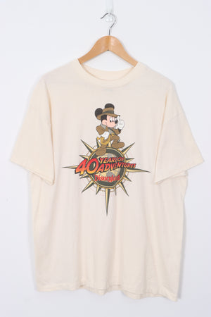 90s Disneyland '40 Years Of Adventures' Souvenir USA Made Disney Design Tee (XL)