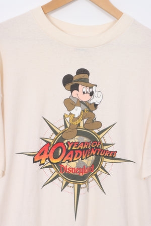 90s Disneyland '40 Years Of Adventures' Souvenir USA Made Disney Design Tee (XL)