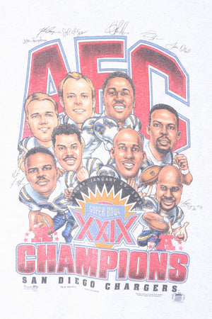 NFL 1994/95 San Diego Chargers AEC Champions Grey Marle T-Shirt USA Made (XL)