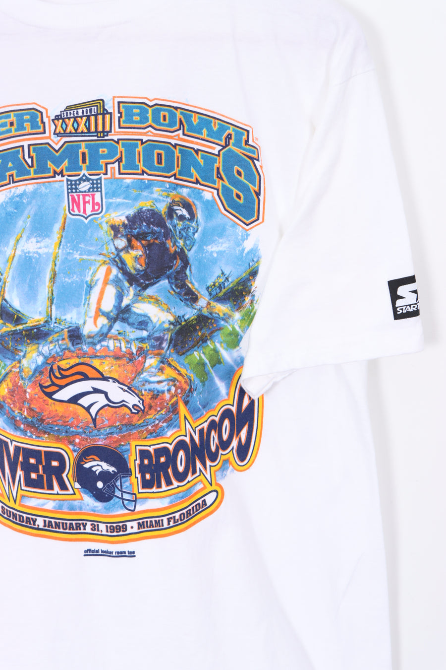 1999 STARTER Super Bowl Denver Broncos NFL T-Shirt (L)