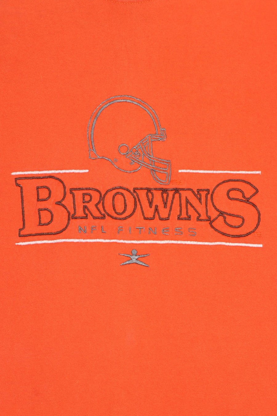 NFL FITNESS Cleveland Browns Embroidered Outline Logo T-Shirt USA Made (L)