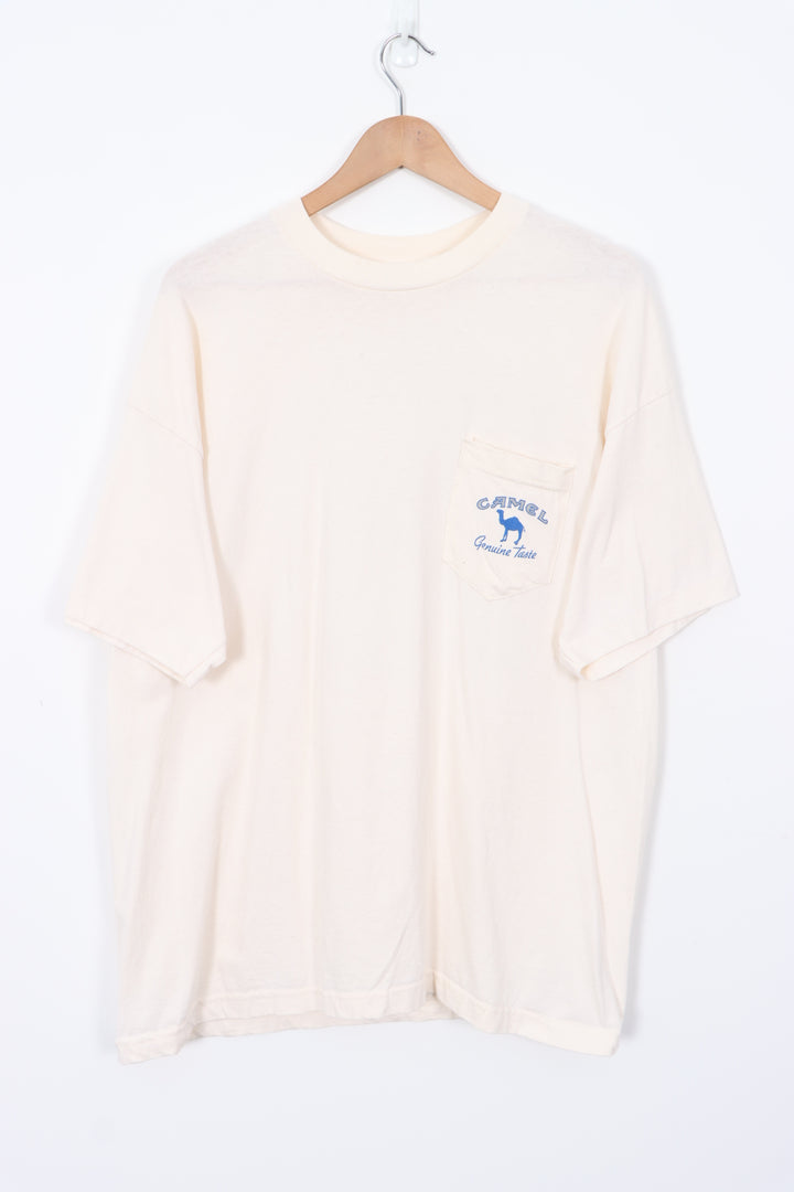 1995 CAMEL 'Genuine Taste' Front Pocket Back Graphic Print Tee (XL)