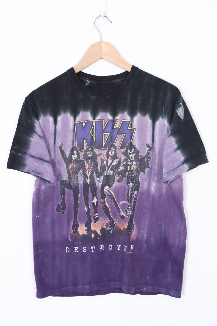 LIQUID BLUE Kiss Destroyer Tour Tie Dye Music Tee (S-M)