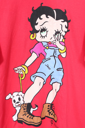 1997 Betty Boop & Pudgy the Puppy USA Made Red T-Shirt (M-L)