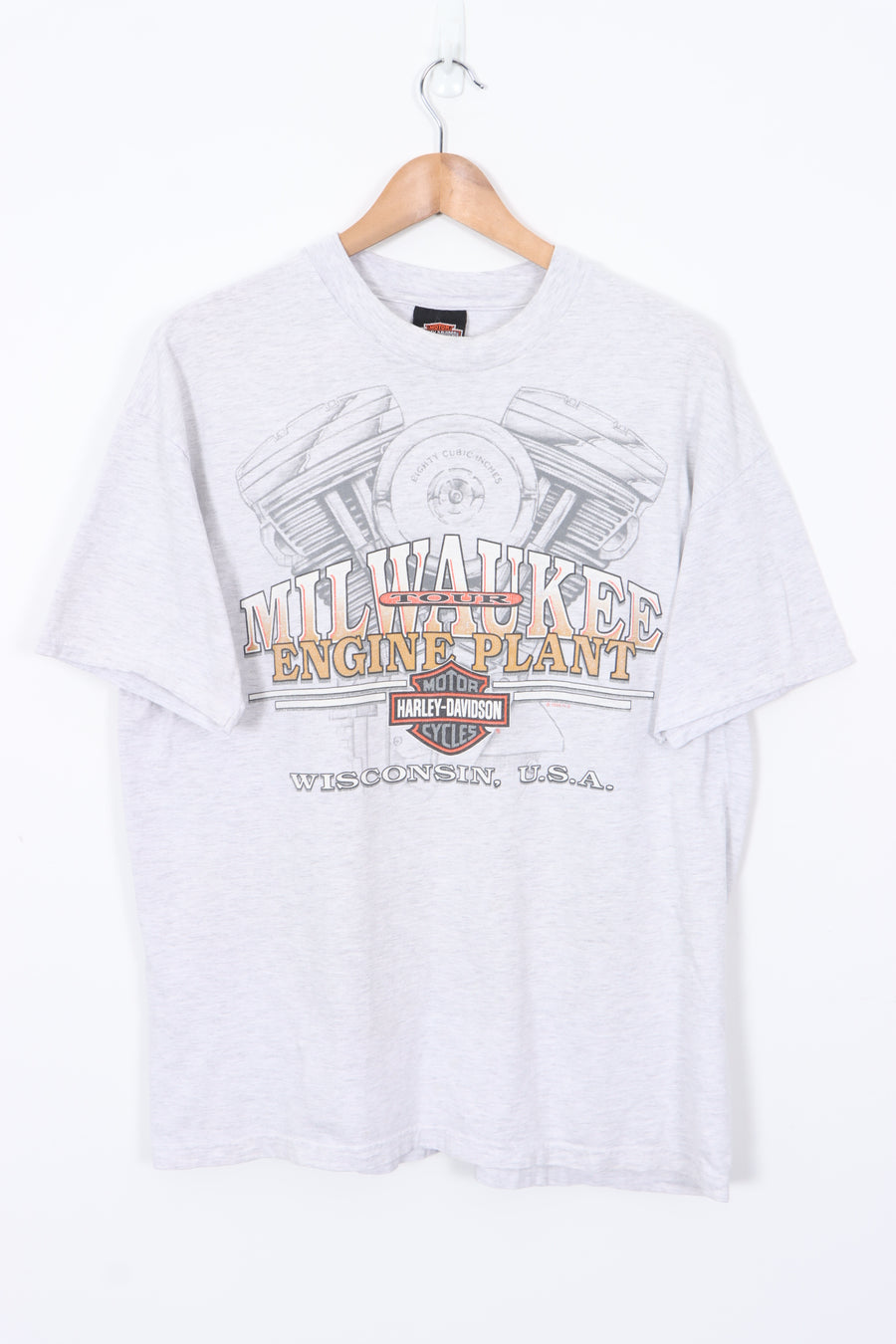 1996 'Milwaukee Engine Plant Tour' USA Made Grey T-Shirt (XL)