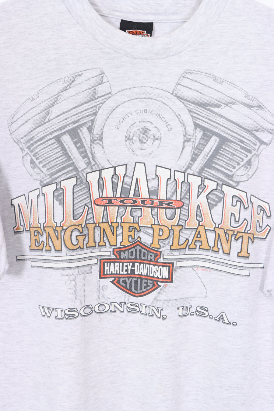 1996 'Milwaukee Engine Plant Tour' USA Made Grey T-Shirt (XL)