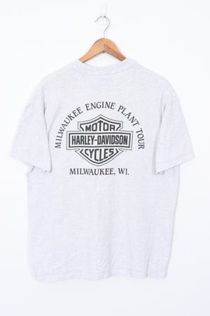 1996 'Milwaukee Engine Plant Tour' USA Made Grey T-Shirt (XL)