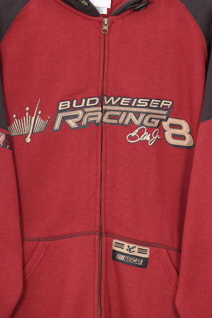 NASCAR Dale Earnhardt JR Budweiser Red & Brown Racing Hoodie (XL)