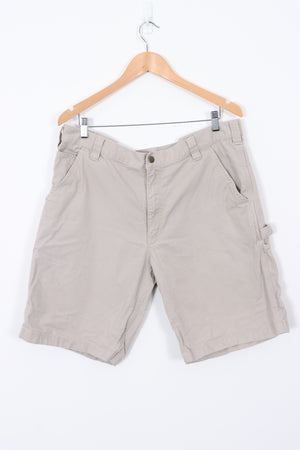 CARHARTT Rugged Flex Canvas Utility Beige Work Shorts (38)