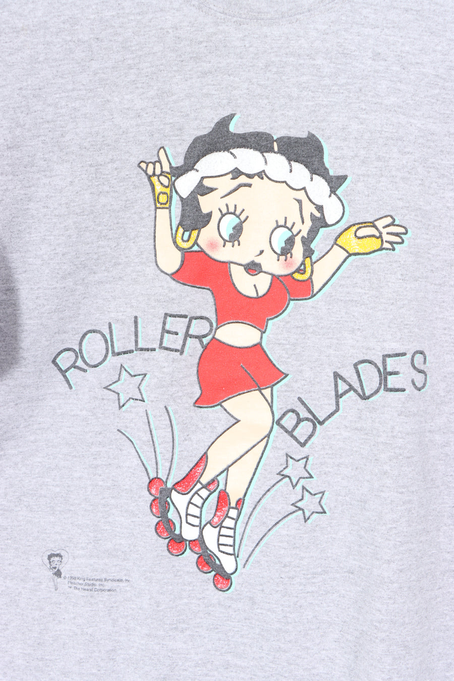 Betty Boop on Rollerblades USA Made Y2K Grey T-Shirt (M)