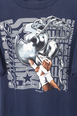 1996 Dallas Cowboys NFL Helmet Graphic LOGO 7 USA Made Tee (L)